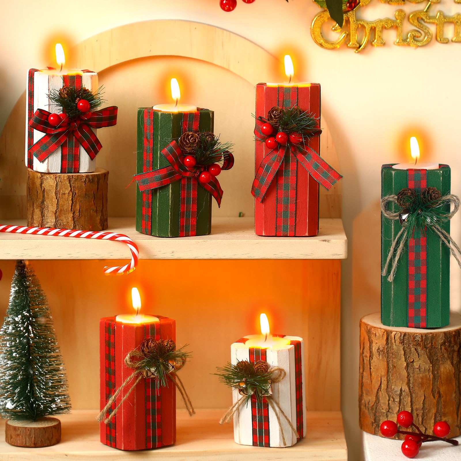 アーバンアウトフィッターズ　リボン　キャンドルホルダー　クリスマス　2点セット Amazon.co.jp: Baquler 6個セット クリスマスキャンドル ティーライト
